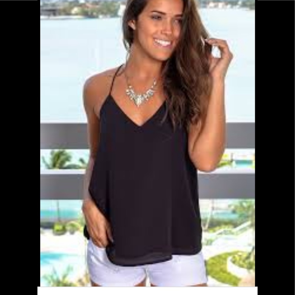 Mason Black lace Silk Top